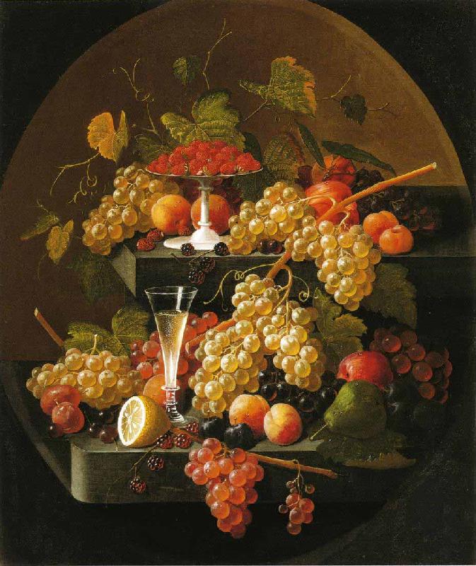 Severin Roesen Fruit and Wine Glass Sweden oil painting art